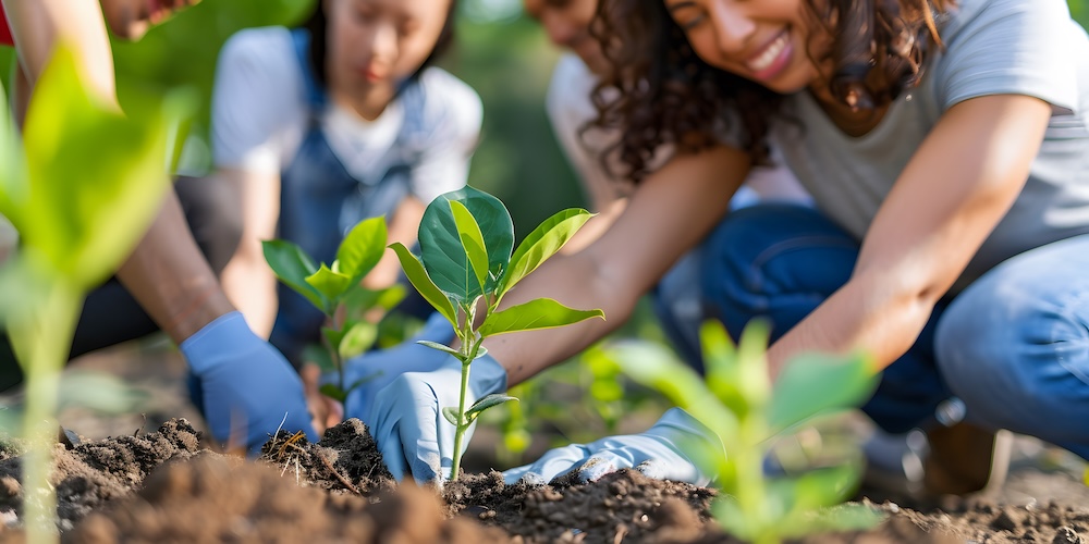 Team developing carbon neutrality initiatives to promote a healthier environment