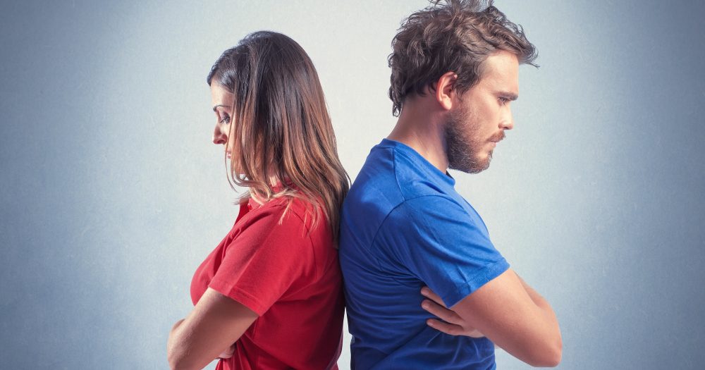 Concept of young couple with relationship problems